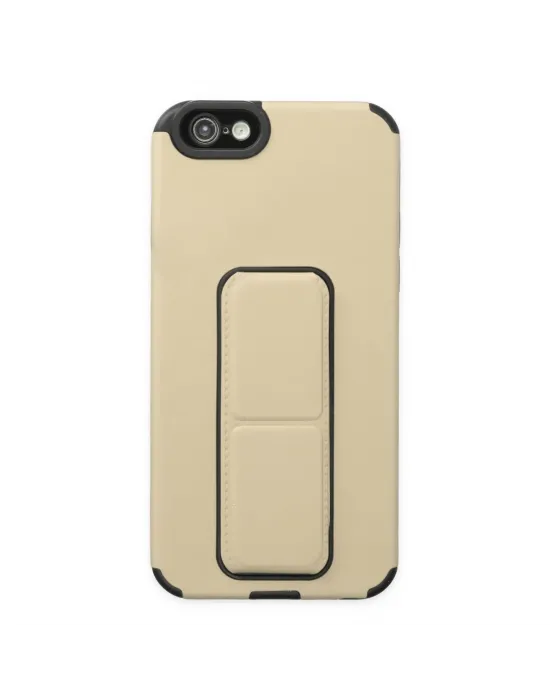 Apple İphone 6 Kılıf Mega Standlı Silikon - Gold