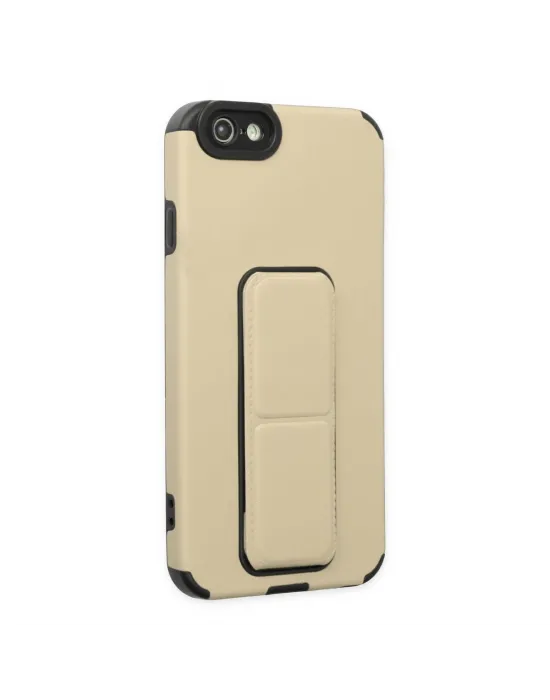 Apple İphone 6 Kılıf Mega Standlı Silikon - Gold