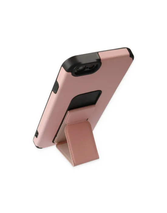 Apple İphone 6 Kılıf Mega Standlı Silikon - Pudra