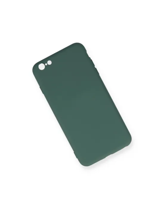 Apple İphone 6 Plus Kılıf Nano İçi Kadife Silikon - Koyu Yeşil