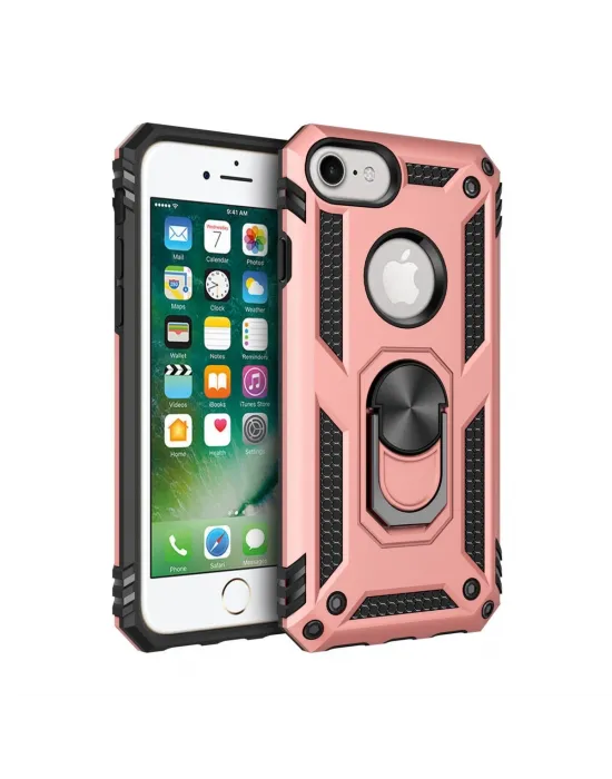 Apple İphone 7 Kılıf Sofya Yüzüklü Silikon Kapak - Rose