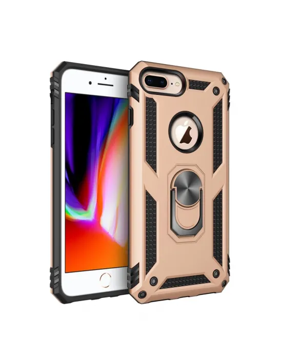 Apple İphone 7 Plus Kılıf Sofya Yüzüklü Silikon Kapak - Gold