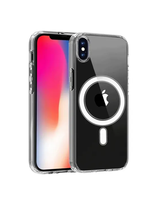Apple İphone X Kılıf Magneticsafe Şeffaf Silikon - Şeffaf