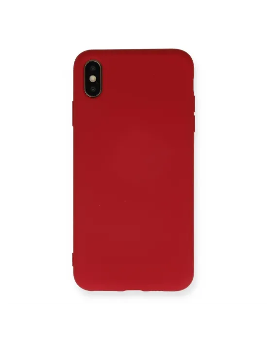 Apple İphone X Kılıf Nano İçi Kadife Silikon - Kırmızı