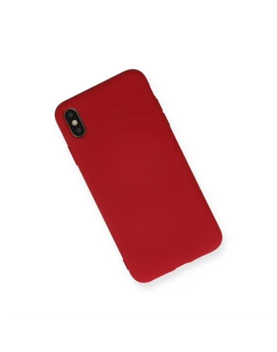 Apple İphone X Kılıf Nano İçi Kadife Silikon - Kırmızı