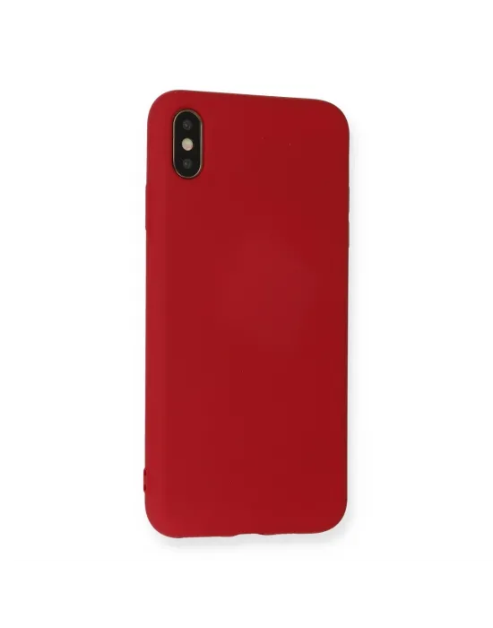 Apple İphone X Kılıf Nano İçi Kadife Silikon - Kırmızı