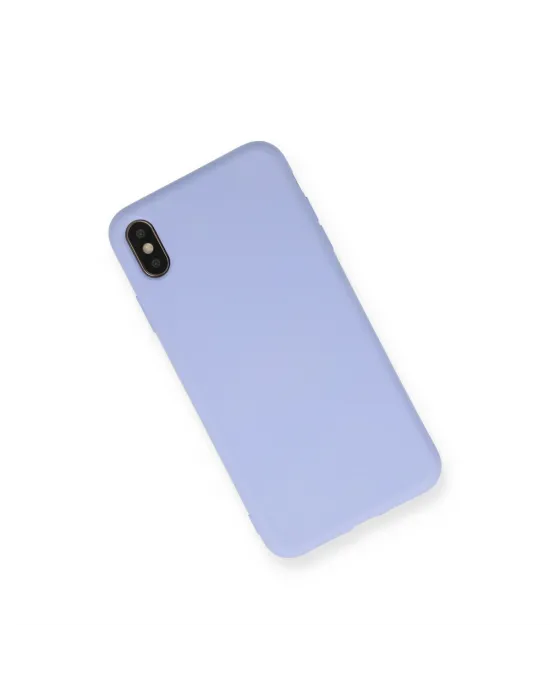 Apple İphone X Kılıf Nano İçi Kadife Silikon - Lila
