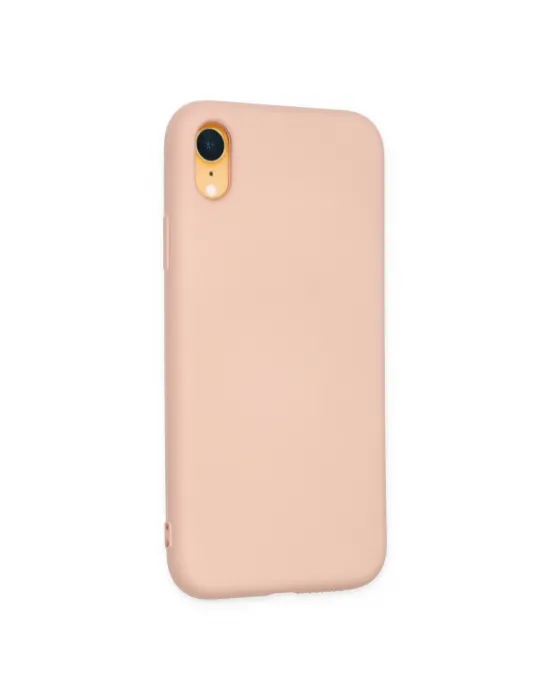 Apple İphone Xr Kılıf Nano İçi Kadife Silikon - Pudra