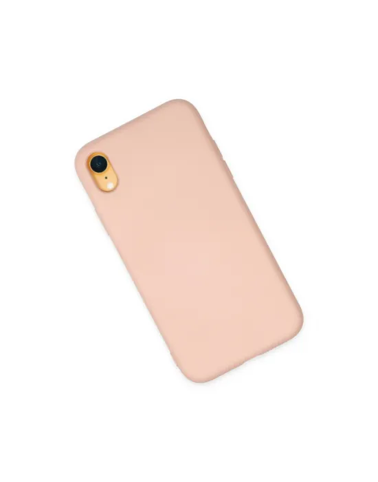 Apple İphone Xr Kılıf Nano İçi Kadife Silikon - Pudra