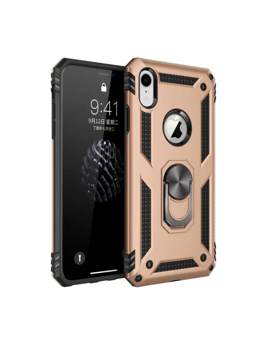 Apple İphone Xr Kılıf Sofya Yüzüklü Silikon Kapak - Gold