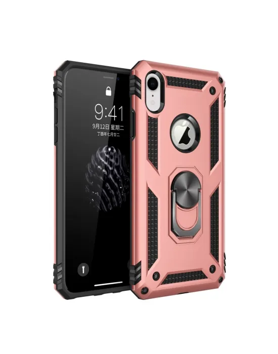 Apple İphone Xr Kılıf Sofya Yüzüklü Silikon Kapak - Rose