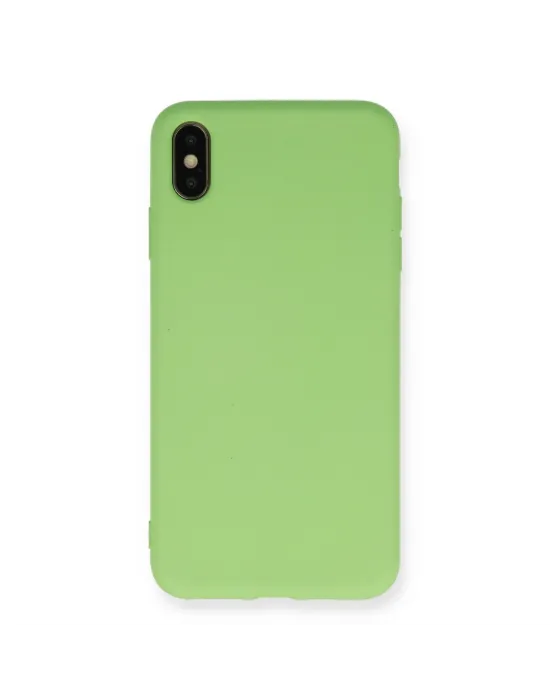 Apple İphone Xs Max Kılıf Nano İçi Kadife Silikon - Açık Yeşil