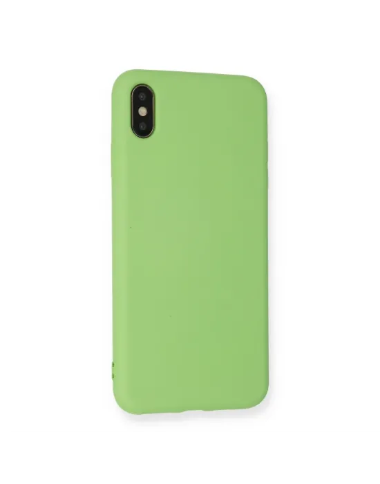 Apple İphone Xs Max Kılıf Nano İçi Kadife Silikon - Açık Yeşil
