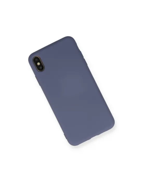 Apple İphone Xs Max Kılıf Nano İçi Kadife Silikon - Gri