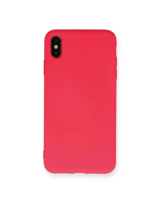 Apple İphone Xs Max Kılıf Nano İçi Kadife Silikon - Koyu Pembe