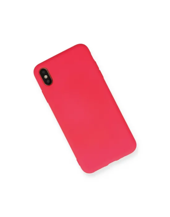 Apple İphone Xs Max Kılıf Nano İçi Kadife Silikon - Koyu Pembe