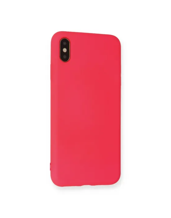 Apple İphone Xs Max Kılıf Nano İçi Kadife Silikon - Koyu Pembe