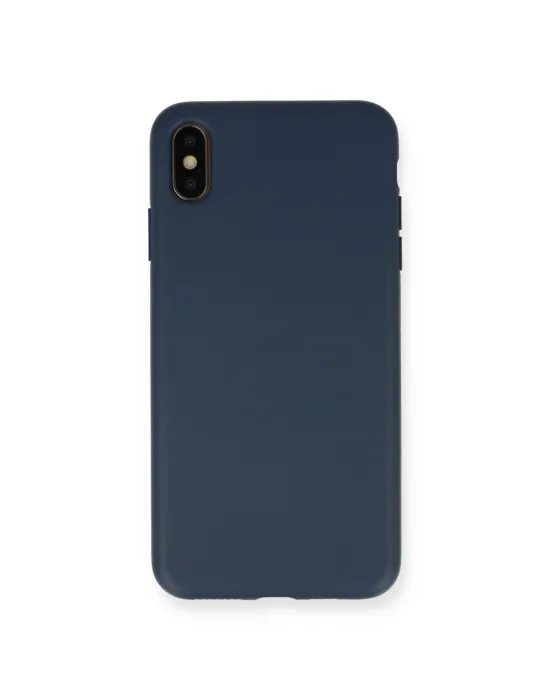 Apple İphone Xs Max Kılıf Nano İçi Kadife Silikon - Lacivert