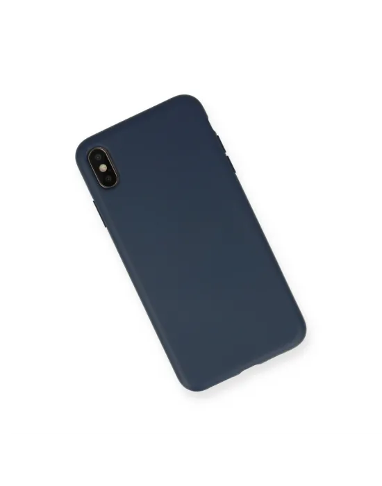 Apple İphone Xs Max Kılıf Nano İçi Kadife Silikon - Lacivert