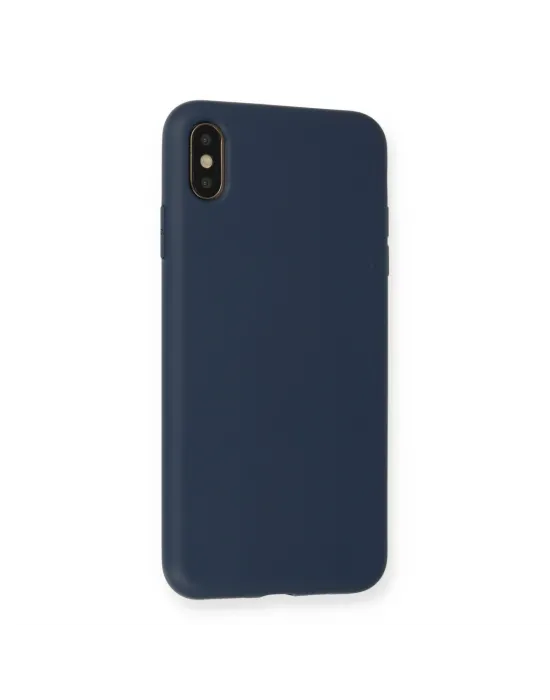 Apple İphone Xs Max Kılıf Nano İçi Kadife Silikon - Lacivert