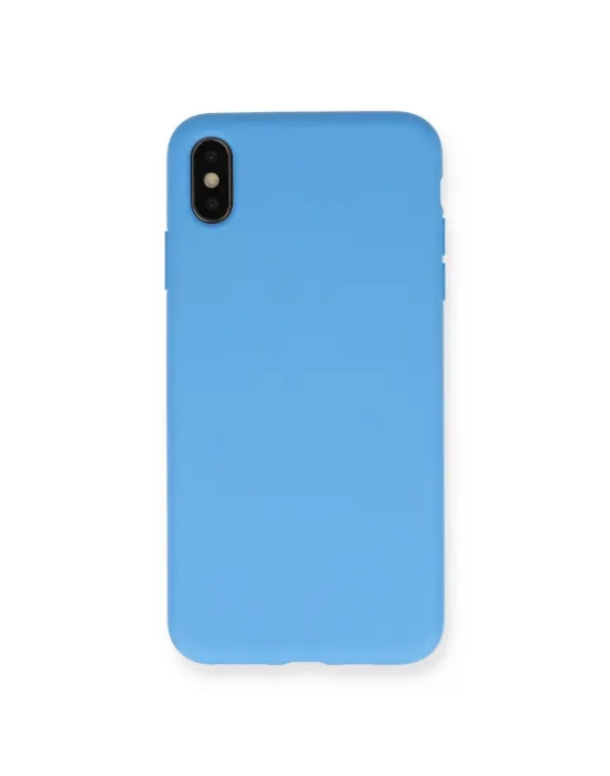 Apple İphone Xs Max Kılıf Nano İçi Kadife Silikon - Mavi