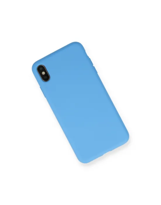 Apple İphone Xs Max Kılıf Nano İçi Kadife Silikon - Mavi