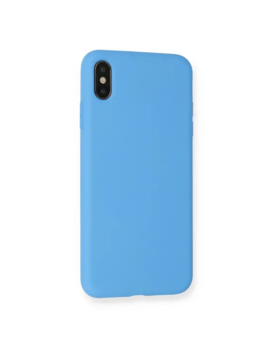 Apple İphone Xs Max Kılıf Nano İçi Kadife Silikon - Mavi