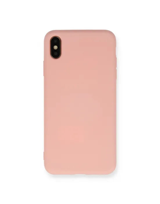 Apple İphone Xs Max Kılıf Nano İçi Kadife Silikon - Pudra