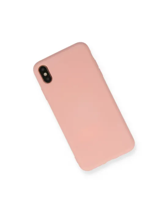 Apple İphone Xs Max Kılıf Nano İçi Kadife Silikon - Pudra