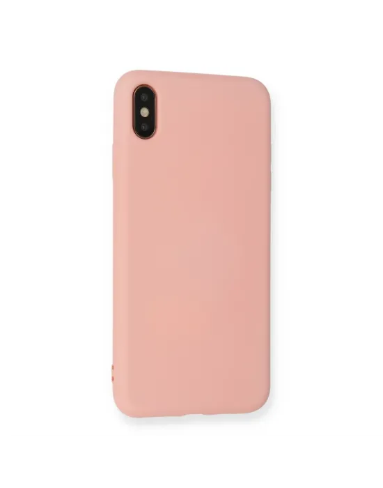 Apple İphone Xs Max Kılıf Nano İçi Kadife Silikon - Pudra