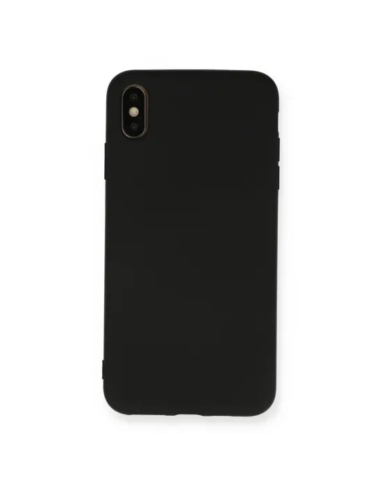 Apple İphone Xs Max Kılıf Nano İçi Kadife Silikon - Siyah