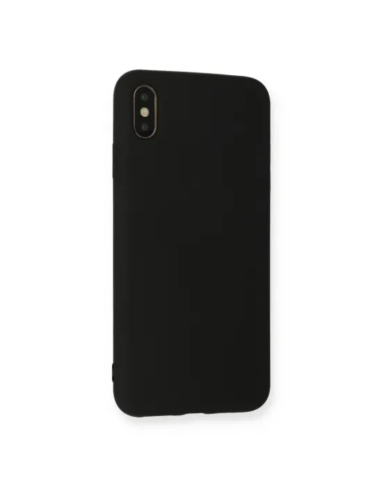 Apple İphone Xs Max Kılıf Nano İçi Kadife Silikon - Siyah