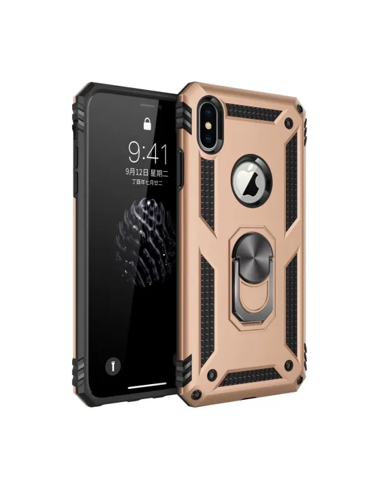 Apple İphone Xs Max Kılıf Sofya Yüzüklü Silikon Kapak - Gold