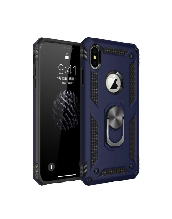 Apple İphone Xs Max Kılıf Sofya Yüzüklü Silikon Kapak - Lacivert
