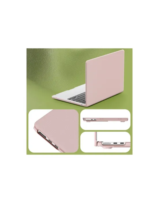 Apple Macbook Pro 14 2021 Macbook Deri Kapak - Pembe
