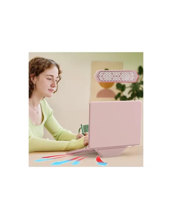 Apple Macbook Pro 14 2021 Macbook Deri Kapak - Pembe
