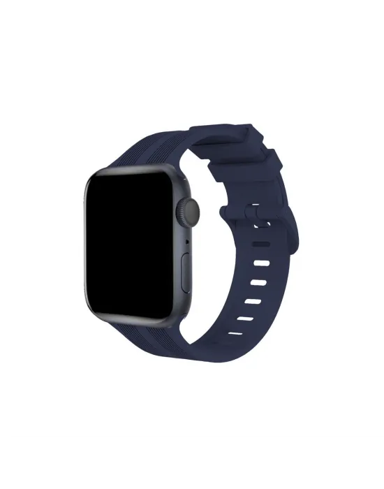 Apple Watch 38mm Kr408 Çizgili Silikon Kordon (saat Değildir) - Lacivert
