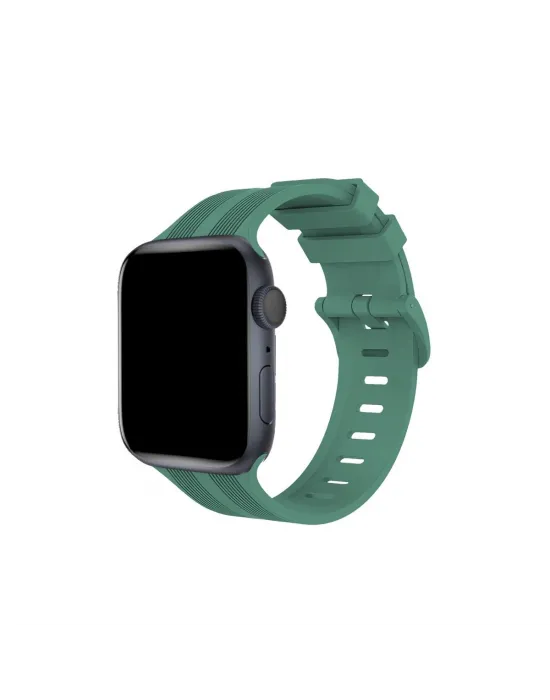 Apple Watch 38mm Kr408 Çizgili Silikon Kordon (saat Değildir) - Yeşil