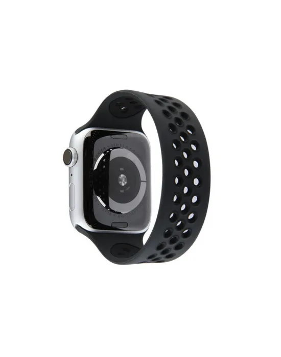 Apple Watch 42mm Ayarlı Delikli Silikon Kordon (saat Değildir) - Siyah-siyah