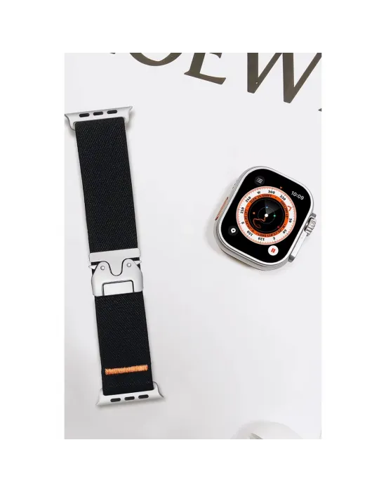 Apple Watch 42mm Forest Kumaş Kordon (saat Değildir) - Siyah