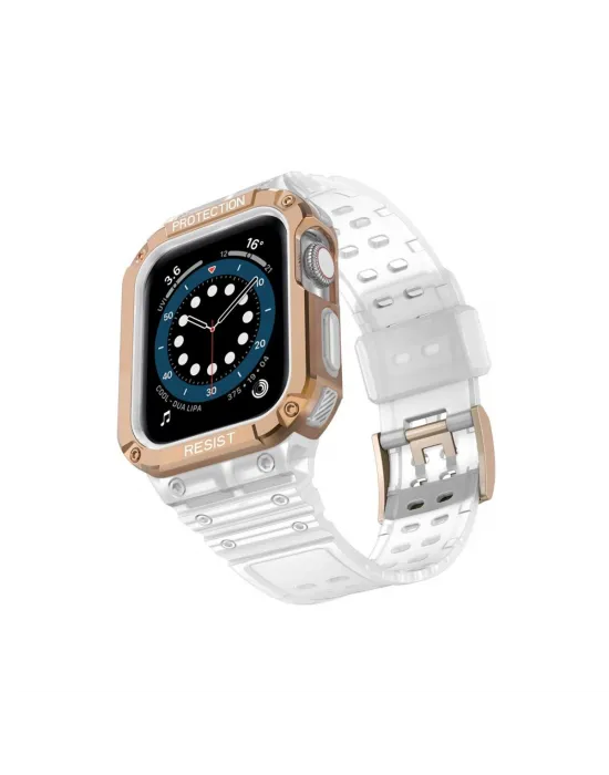 Apple Watch 42mm Kr401 Silikon Kordon (saat Değildir) - Beyaz-rose