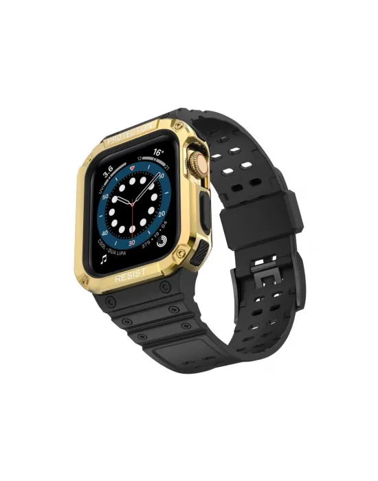 Apple Watch 42mm Kr401 Silikon Kordon (saat Değildir) - Siyah-gold