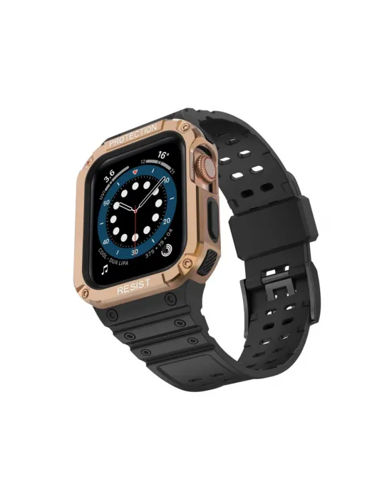 Apple Watch 42mm Kr401 Silikon Kordon (saat Değildir) - Siyah-rose