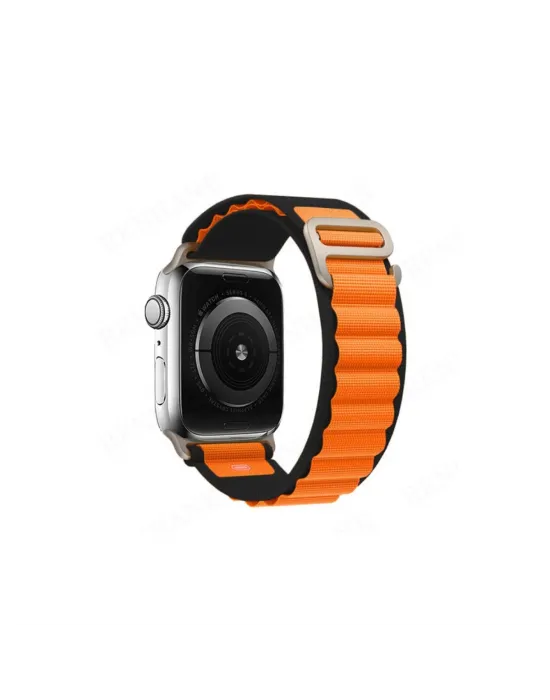 Apple Watch Ultra 49mm Mountain Kordon (saat Değildir) - Siyah-turuncu