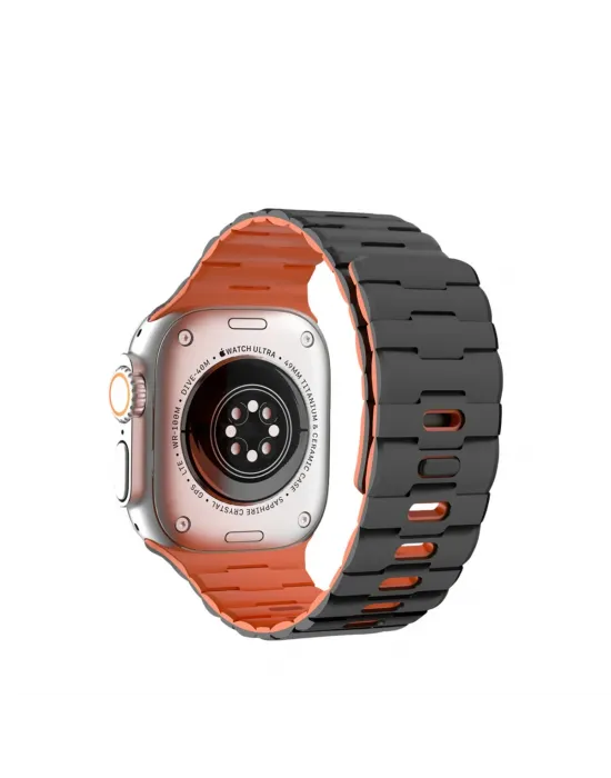 Apple Watch Ultra 49mm Wowen Kordon (saat Değildir) - Siyah-turuncu
