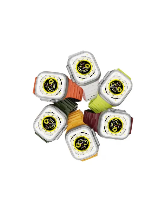 Apple Watch Ultra 49mm Wowen Kordon (saat Değildir) - Siyah-turuncu
