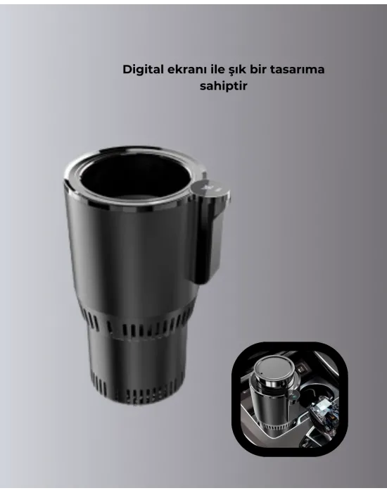 Araba Bardaklığı Isıtma Soğutma Ayarlı Çakmak Girişli Akıllı Model