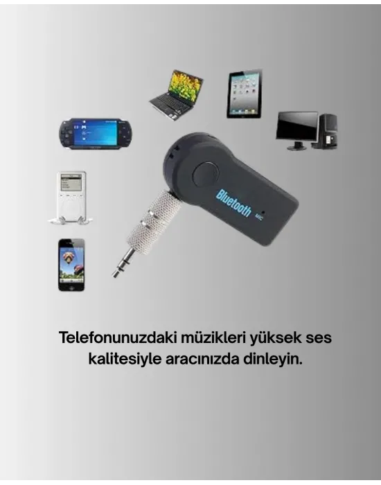 Araç İçi Bluetooth Aux Müzik Ve Telefon Görüşmesi Adaptörü