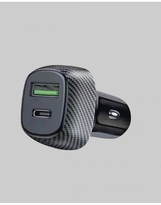 Araç Tipi Hızlı Şarj Adaptörü Type-c Pd Usb Çift Port Kompakt