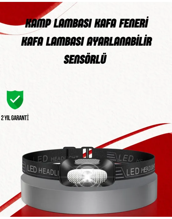 Ayarlanabilir Kafa Lambası Type-c Şarjlı Kompakt Kamp Lambası